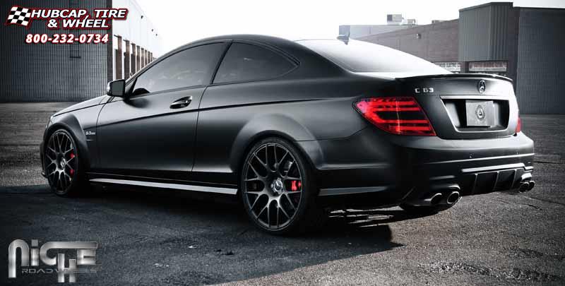 vehicle gallery/mercedes benz c63 niche circuit m108 20x85  Black & Machined wheels and rims